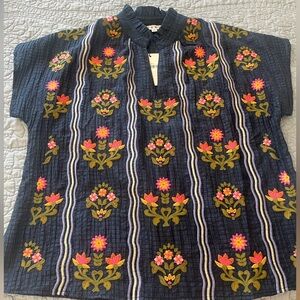 THML embroidered short sleeve top- NWT